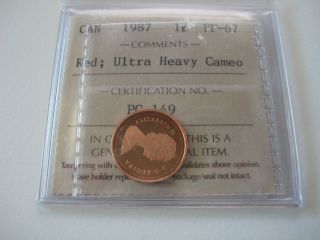 1987 Canada 1c Penny - Iccs Certified Pf67 Ultra Heavy Cameo photo