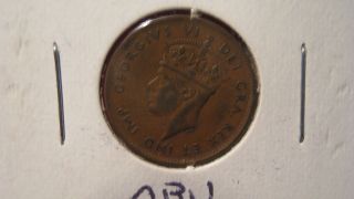 1941 Newfoundland One Cent Coin,  Coin,  Bronze. photo