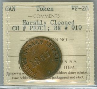 1857 Canada P.  E.  I.  Token Ch Pe7cl Br 919 Vf. photo
