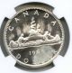 1965 Ngc Pl64 Cameo Canada $1 Silver Dollar Small Beads Pointed 5 Type 1 Coins: Canada photo 3
