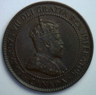 1902 Canadian Copper Large Cent Coin Canada Edward Vii One Cent Xf7 photo