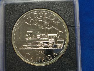 1981 Canada Silver Proof Dollar 1981 Canada Locomotive photo