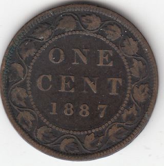 1887 Victoria Large Cent Vg 8 photo