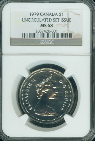 1979 Canada $1 Dollar Ngc Ms68 2nd Finest Graded Rare photo
