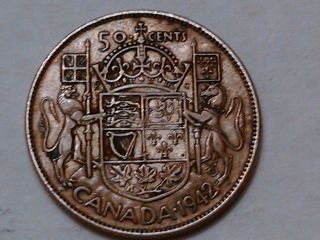 1942 Canada 50 Cents Coin (80% Silver) photo