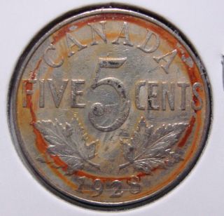 1928 5c Canada 5 Cents,  King George V Nickel,  Canadian,  3330 photo