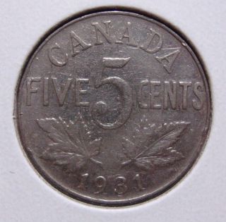 1931 5c Canada 5 Cents,  King George V Nickel,  Canadian,  3415 photo