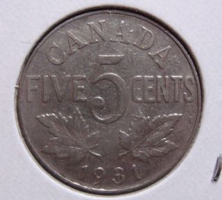 1931 5c Canada 5 Cents,  King George V Nickel,  Canadian,  3414 photo
