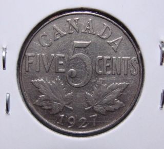 1927 5c Canada 5 Cents,  King George V Nickel,  Canadian,  3283 photo