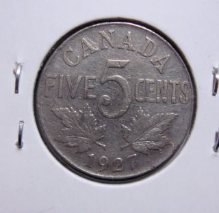 1927 5c Canada 5 Cents,  King George V Nickel,  Canadian,  3279 photo