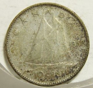 1950 10c Canada 10 Cents,  Silver,  Canadian,  Dime 4342 photo