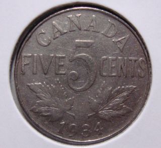 1934 5c Canada 5 Cents,  King George V Nickel,  Canadian,  3452 photo