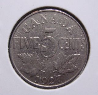 1927 5c Canada 5 Cents,  King George V Nickel,  Canadian,  3240 photo