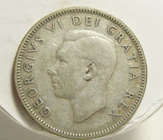 1950 25c Canada 25 Cents,  Silver,  Canadian Quarter 4378 photo
