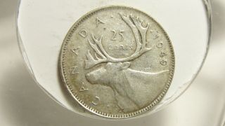 1949 25c Canada 25 Cents,  Silver,  Canadian Quarter 4377 photo