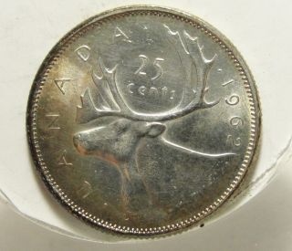 1962 25c Canada 25 Cents,  Silver,  Canadian Quarter Toned 4392 photo