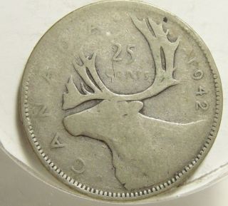 1939 25c Canada 25 Cents,  Silver,  Canadian Quarter 4365 photo