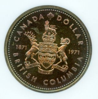 1971 Canada $1 Dollar Ngc Sp67 Neon Rainbow Gorgeous Toning 1878144 - 086 photo