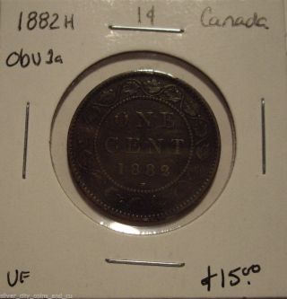 Canada Victoria 1882h Obv 1a Large Cent - Vf photo