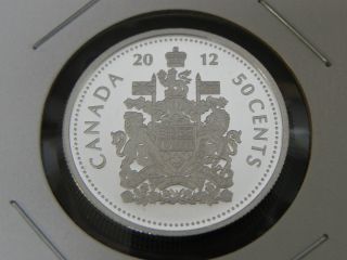 2012 Silver Proof Unc Canadian Canada Coat Of Arms Fifty 50 Cent photo