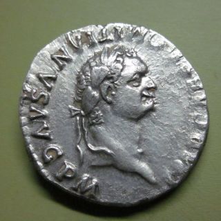Domitian Denarius Throne Emperor Roma Silver (ju6) photo