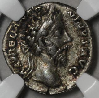 Marcus Aurelius Ngc Vf Rare Rome Hybrid Denarius (mule Commodus Reverse Die) photo