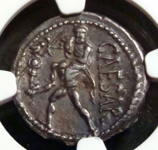 Ancient Rome: Julius Caesar,  Ar Denarius,  48 Bc.  Venus / Aeneas Ngc Ch Vf photo