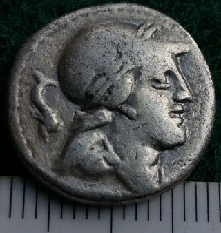 Roman Silver Republican Denarius With Portrait To Identify,  Circa 300 - 27 Bc.  Ag photo