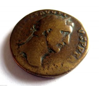 140 A.  D Emperor Antoninus Pius Roman Period Imperial Ae Bronze Sestertius Coin photo