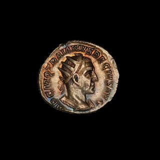 Roman Ancient Silver Antoninianus Coin Of Emepror Trajan Decius - 249 Ad photo