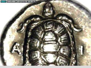 2rooks Greek Greece Aegina Stater Turtle Incuse Square Dolphin Coin photo