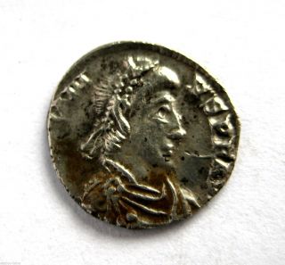 C.  395 A.  D British Found Emperor Arcadius Roman Silver Siliqua Coin.  Lugdunum.  Vf photo