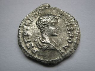 Roman Silver Denarius Of Imp.  Geta,  209 - 212 A.  D. photo