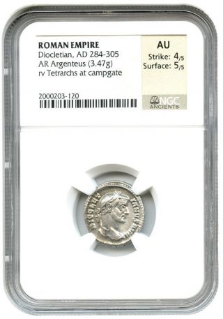 Ad 284 - 305 Diocletian Ar Argenteus Ngc Au (ancient Roman) photo