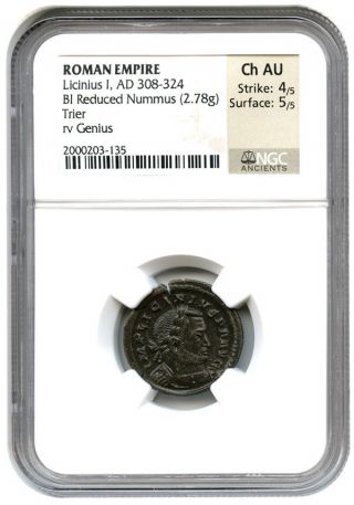 Ad 308 - 324 Licinius I Bi Nummus Ngc Au (ancient Roman) photo