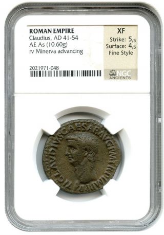 Ad 41 - 54 Claudius Ae As Ngc Xf (ancient Roman) photo