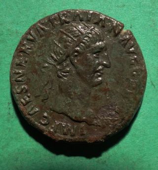 Tater Roman Imperial Ae Dupondius Coin Of Trajan Abundantia photo
