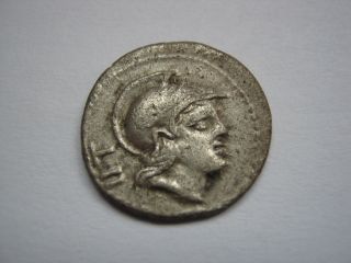 Roman Republic Denarius Of Family Satriena,  77 - B.  C. photo