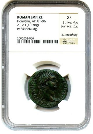 Ad 81 - 96 Domitian Ae As Ngc Xf (ancient Roman) photo