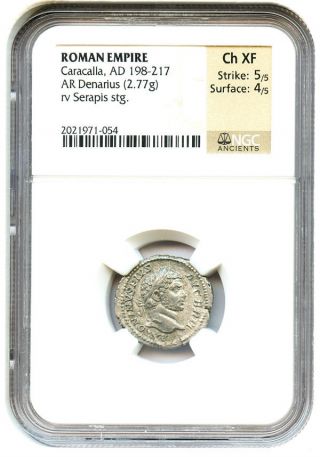 198 - 217 Ad Caracalla Ar Denarius Ngc Choice Xf (ancient Roman) photo