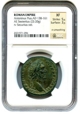 Ad 138 - 161 Antoninus Pius Ae Sestertius Ngc Xf (ancient Roman) photo