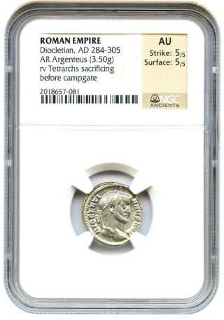 Ad 284 - 305 Diocletian Ar Argenteus Ngc Au (ancient Roman) photo