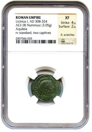 Ad 308 - 324 Licinius I Ae3 (bi Nummus) Ngc Xf (ancient Roman) photo