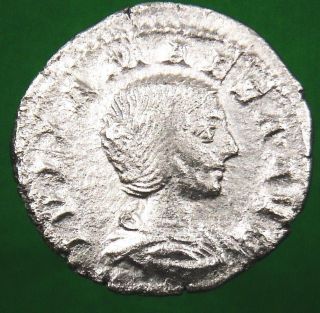 Julia Maesa.  Augusta,  Coin Silver Denarius,  Pietas Standing,  Rome, . photo