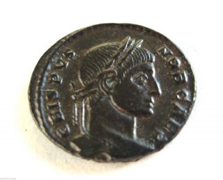317 A.  D British Found Emperor Crispus Roman Period Ae 3 Bronze Coin.  Unc Grade photo