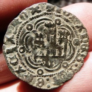 Spain,  Castile & Leon,  Juan / John Ii,  Ad 1406 - 1454 Billon Blanca Medieval Coin photo