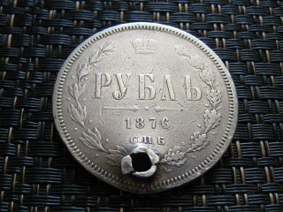 Russian Empire - Ruble 1876 H.  I.  Very Rare And Scarce Silver Coin /20,  31gr photo