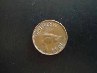 1944 Great Britain 1 Farthing Coin photo