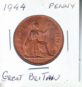 1944 One Penny Circulated L4 photo