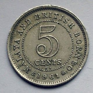 L35 Malaya & British Borneo 5 Cents,  1961 - Kn Km 1 (a) photo